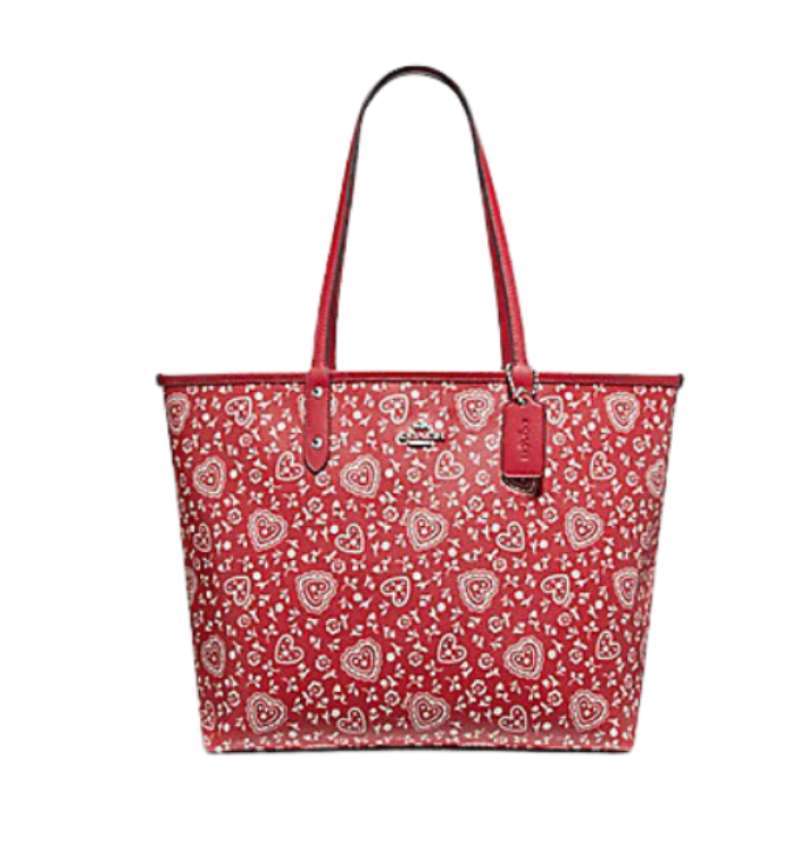 Coach reversible deals tote red