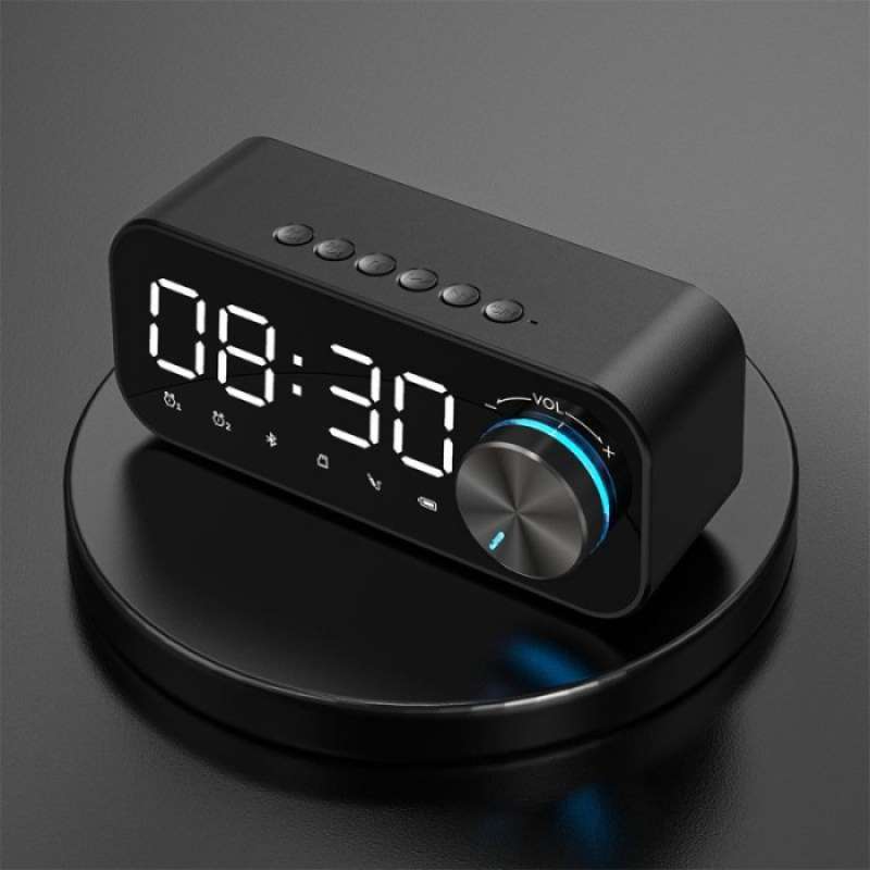 CENTECHIA Jam Alarm Clock with Bluetooth Speaker and LED Mirror, Long Battery Life, and Multiple Inputs. Ideal for Bedrooms and Radio Listening