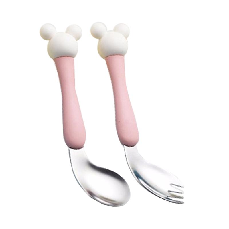 Jual Eds Mickey Wheat Plant Anti Fall Curved Dinnerware Fork And Spoon Set Online Agustus 2020 Blibli Com
