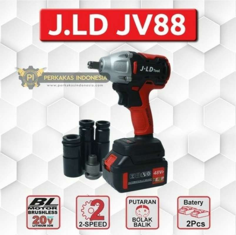 Jual Cordless Impact Wrench JLD TOOL JV88 48V Brushless Mesin Bor