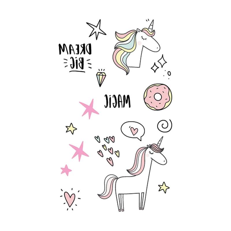 Jual Eds 12 Cartoon Unicorn Cute Fake Body Art Waterproof