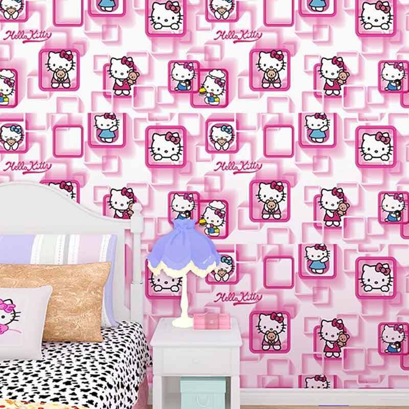 Jual Zhufu Com Zf 10 140 Motif Hello Kitty Wallpaper Sticker