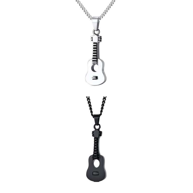 Guitar Cremation Urn Necklace Keychain 