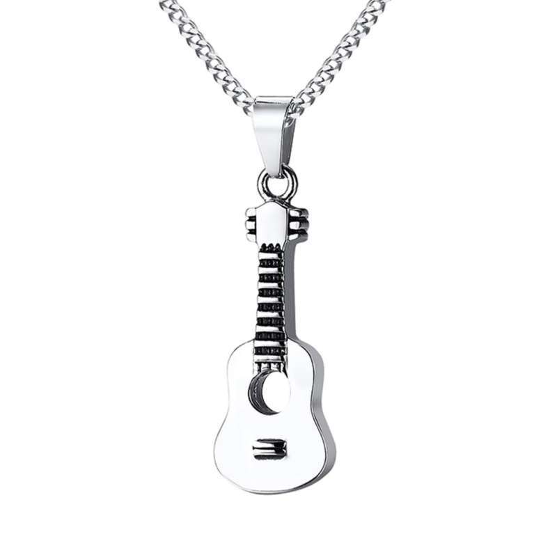Guitar Cremation Urn Necklace Keychain 