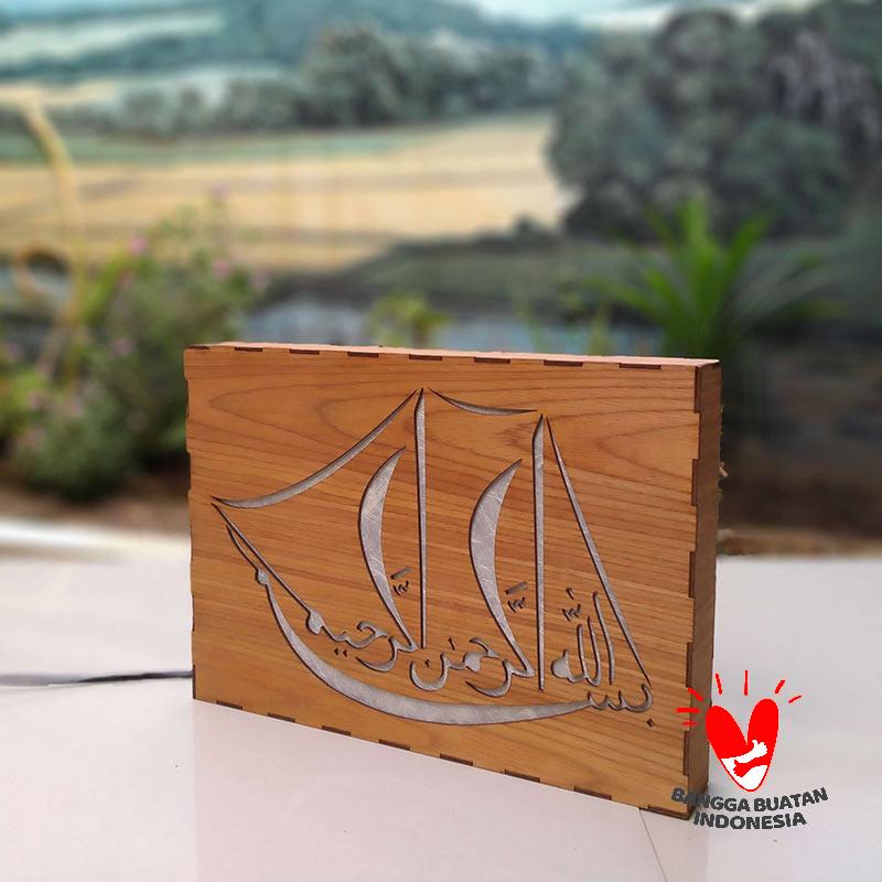 Jual Lidzikri Artlamp Led Lampu Kayu Kaligrafi Perahu Layar