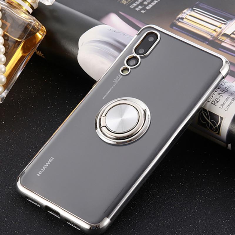 iit soft cases for huawei mate p30 p20 lite mobile phone protective cover electroplating magnetic car ring bracket for honor 10 lite p smart 2019