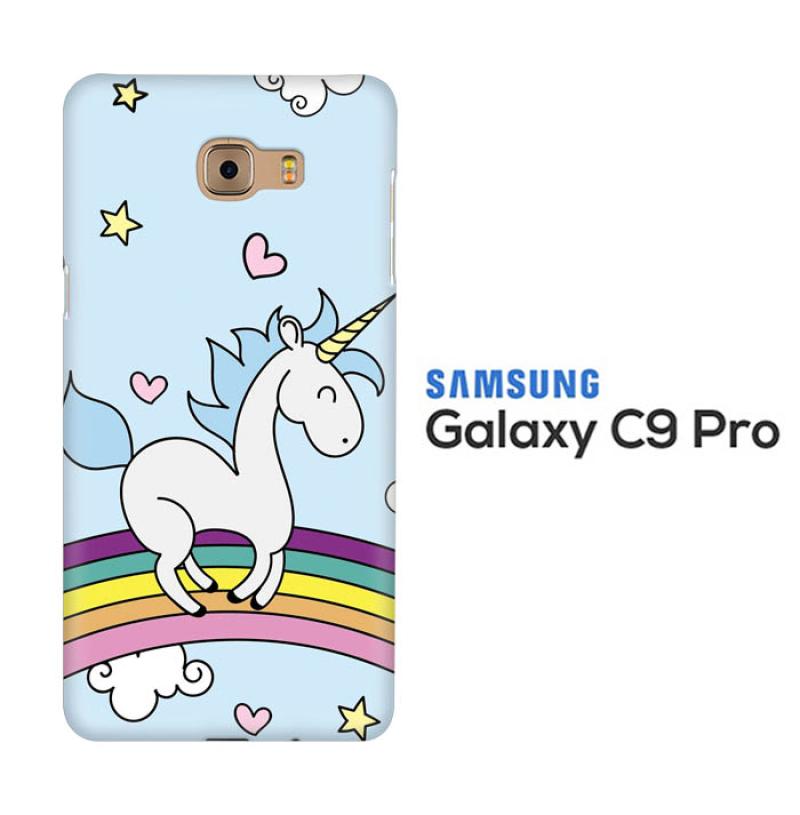 Casing Custom Hardcase Unicorn Rainbow Wallpaper L0653 Samsung C9 Pro