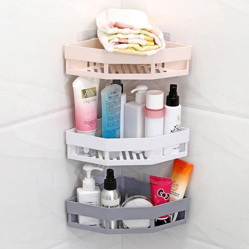 Jual Eds Plastic Suction Cup Storage Rack Wall Mounted Bathroom