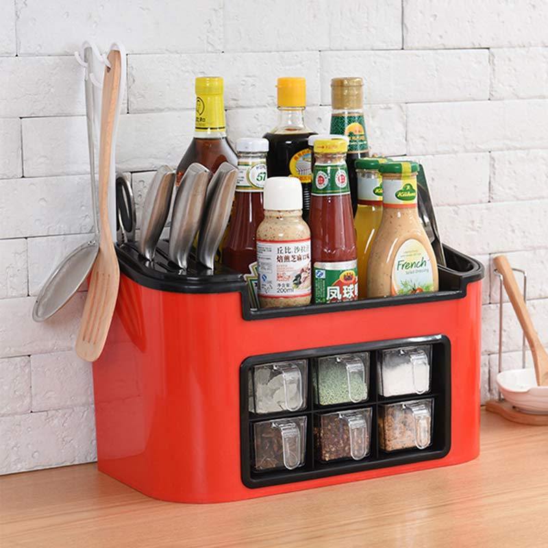 Jual Eds Pp Kitchen Seasoning Cans Knife Chopstick Shelf Kitchen