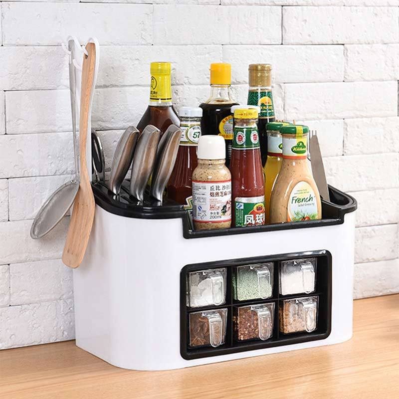 Jual Eds Pp Kitchen Seasoning Cans Knife Chopstick Shelf Kitchen