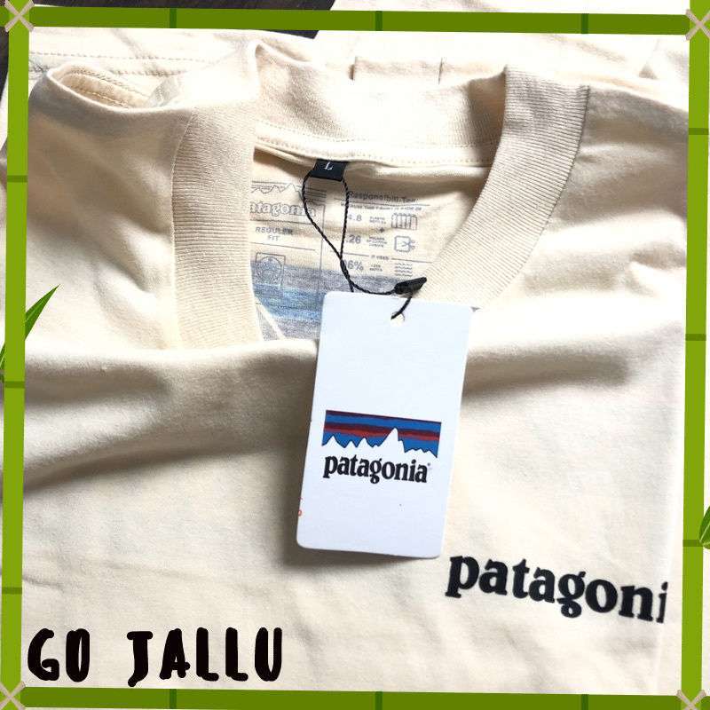 KAOS PATAGONIA - CREM MOUNTAIN FULLTAG LABEL TSHIRT PATAGONIA BAJU  PATAGONIA PREMIUM BESTSELLER