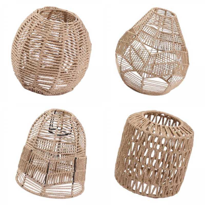 Promo 4xWoven Rattan Pendant Lamp Shade 