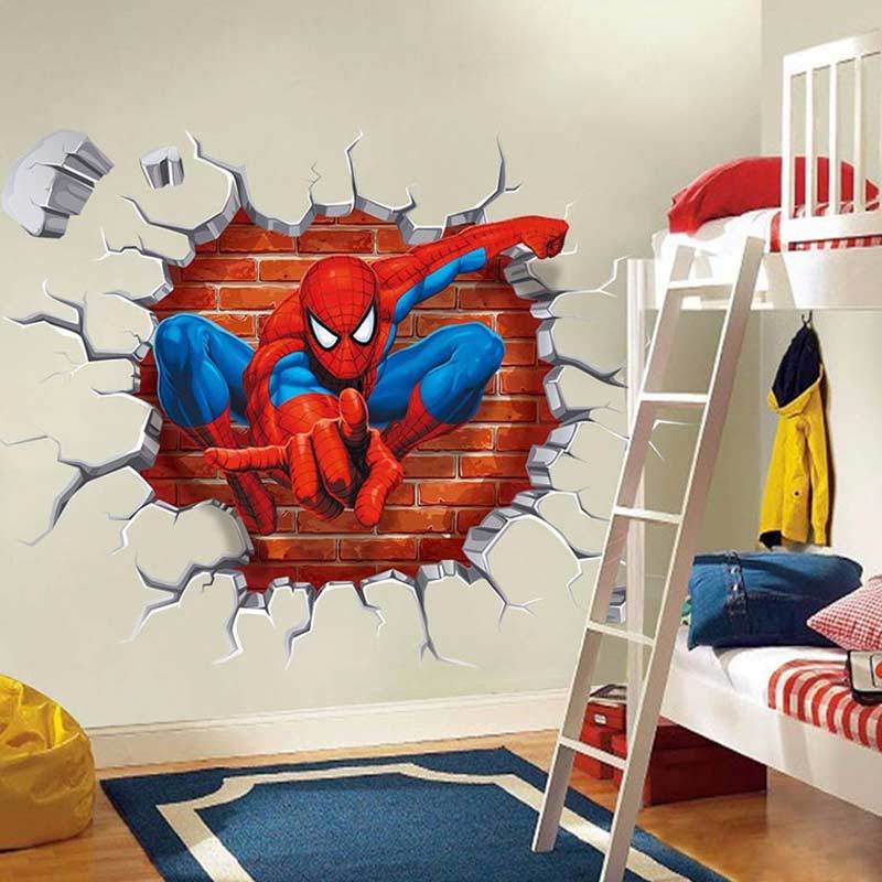 Jual H Ikea Hot 3d Hole Cartoon Movie Spiderman Wall Stickers For Kids Rooms Boys 50 X 50 Cm Online Oktober 2020 Blibli Com