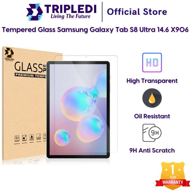 TRIPLEDI Tempered Glass Screen Protector for Samsung Tab S8 Ultra 14.6 inch 2022 with 9H Hardness, Anti-Scratch, and Ultra-Thin Design for Maximum Protection