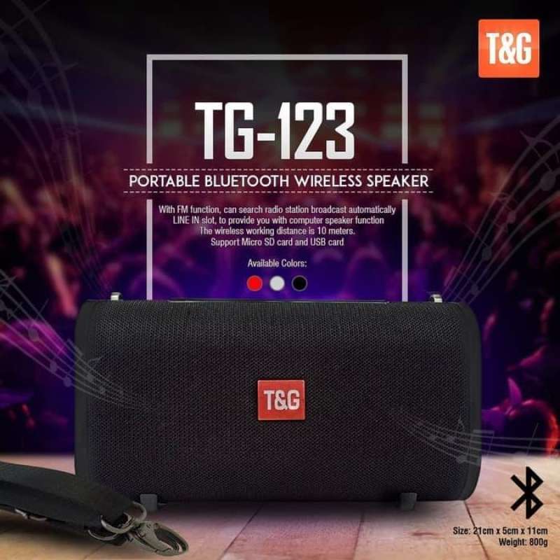 Speaker Bluetooth TG123 Stereo Wireless 
