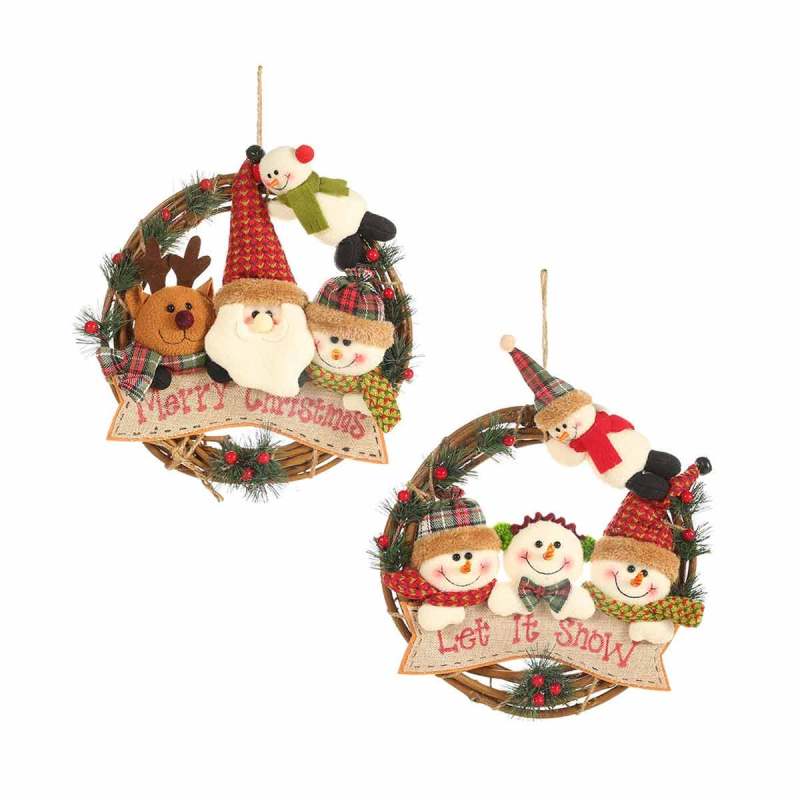 2Pcs Merry Christmas Ornament Santa Claus Banner Flag Door Window Hanging Decor