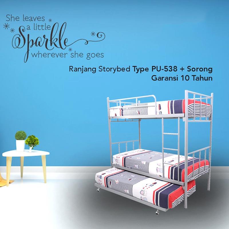 Jual Metabe Furniture Pu 538 Ranjang 3 Susun 100 X 200 Cm Online Oktober 2020 Blibli Com