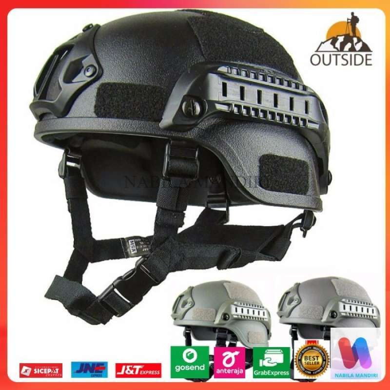 Jual Helm Tactical Airsoft Gun Paintball Cs Swat Mich2000 Black Di