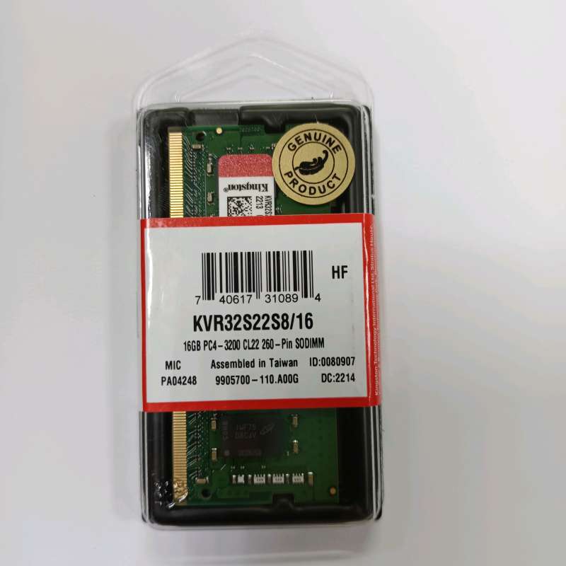 KINGSTON SODIMM DDR4-3200 16GB (KVR32S22D8/16)
