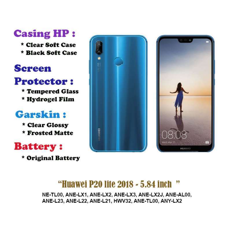 Huawei P20 lite 2018 inch Case Screen Protector Battery Dll