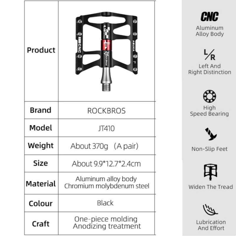 Promo ROCKBROS JT410 Pedal Sepeda Alloy Bike Ultralight Pedal 4