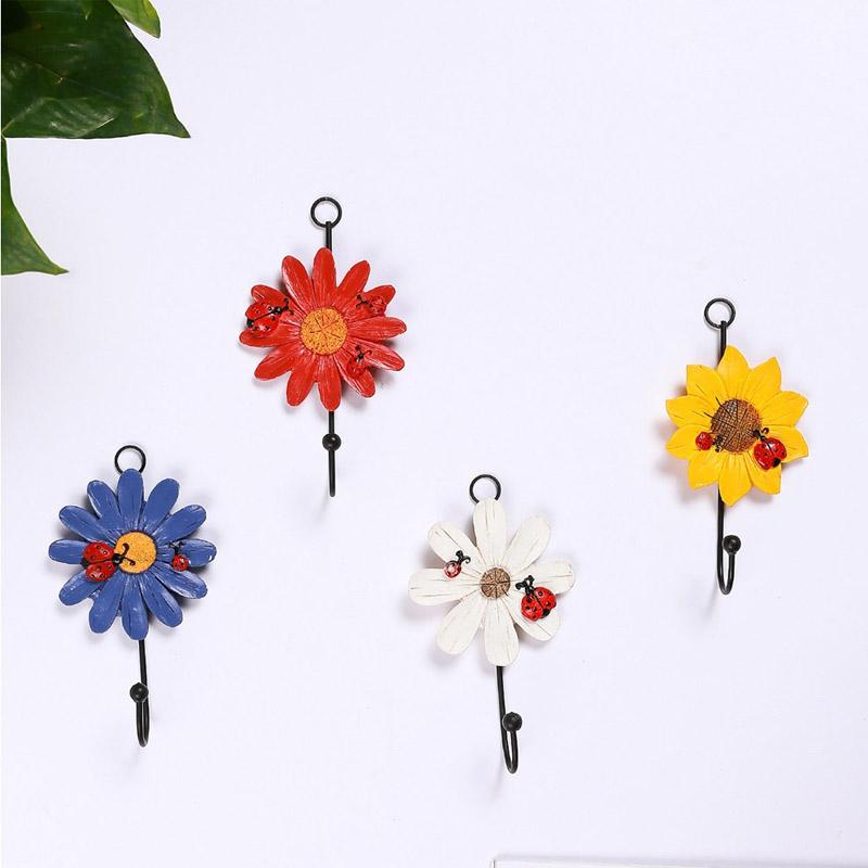 Jual H Ikea Creative Cute Resin Flowers Wall Hanger Towel Coat