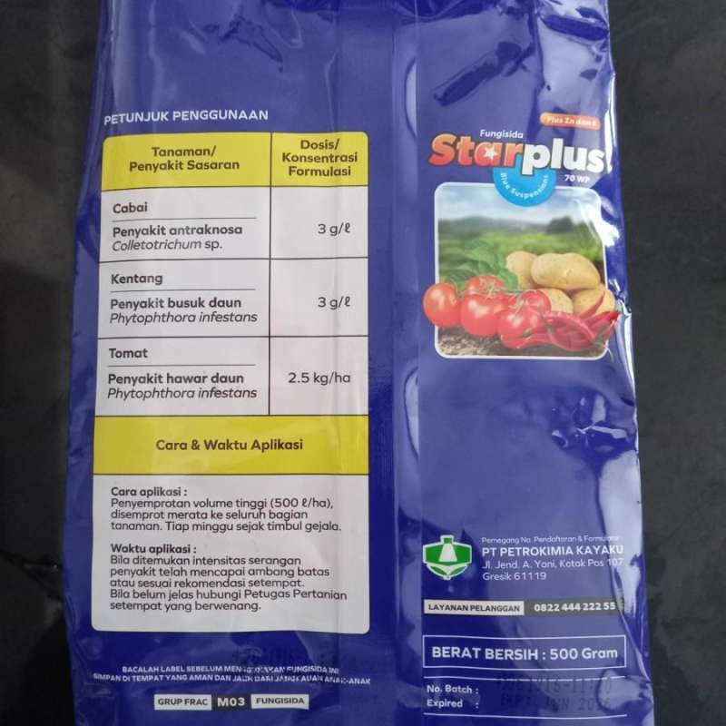Jual Fungisida STARPLUS 70WP 500Gram untuk antraknosa busuk ...