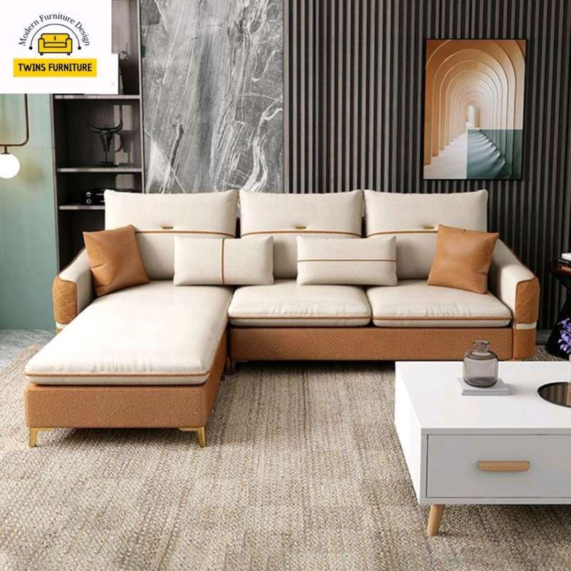 Sofa l hot sale kayu