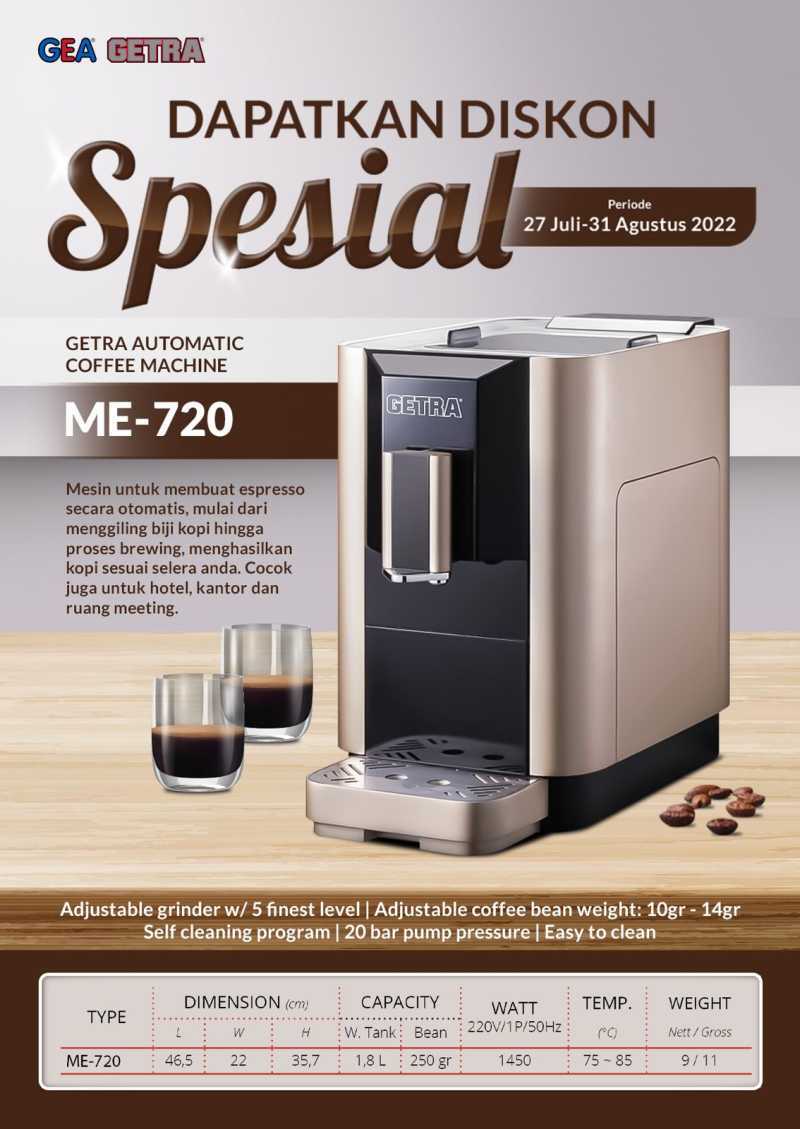 Jual Getra Coffee Machine Full Automatic Me 720 Di Seller Mychoice Elektronik Petojo Utara Kota Jakarta Pusat Blibli