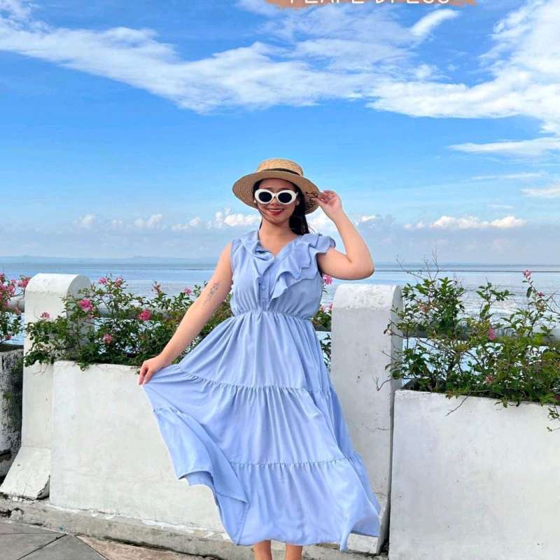 Jual LS211 CANGGU FLARE DRESS OUTFIT HOLIDAY PANTAI DRESS