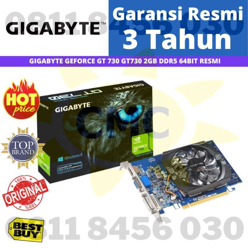 Promo VGA GIGABYTE GEFORCE GT 730 GT730 2GB DDR5 64BIT RESMI