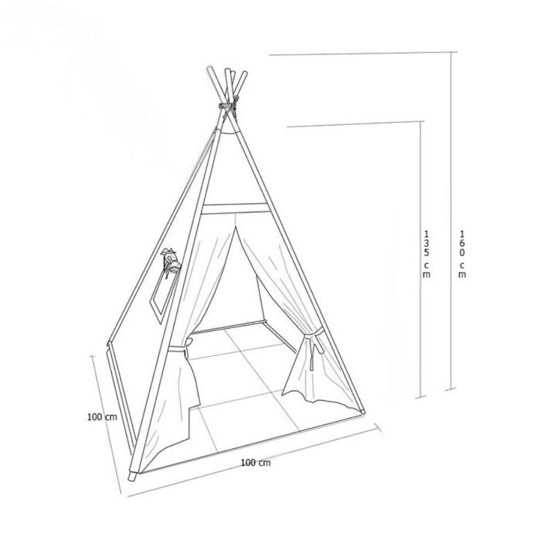 Dutch Wood TPT 008 Teepee Tent Indian Tenda Anak with Matras