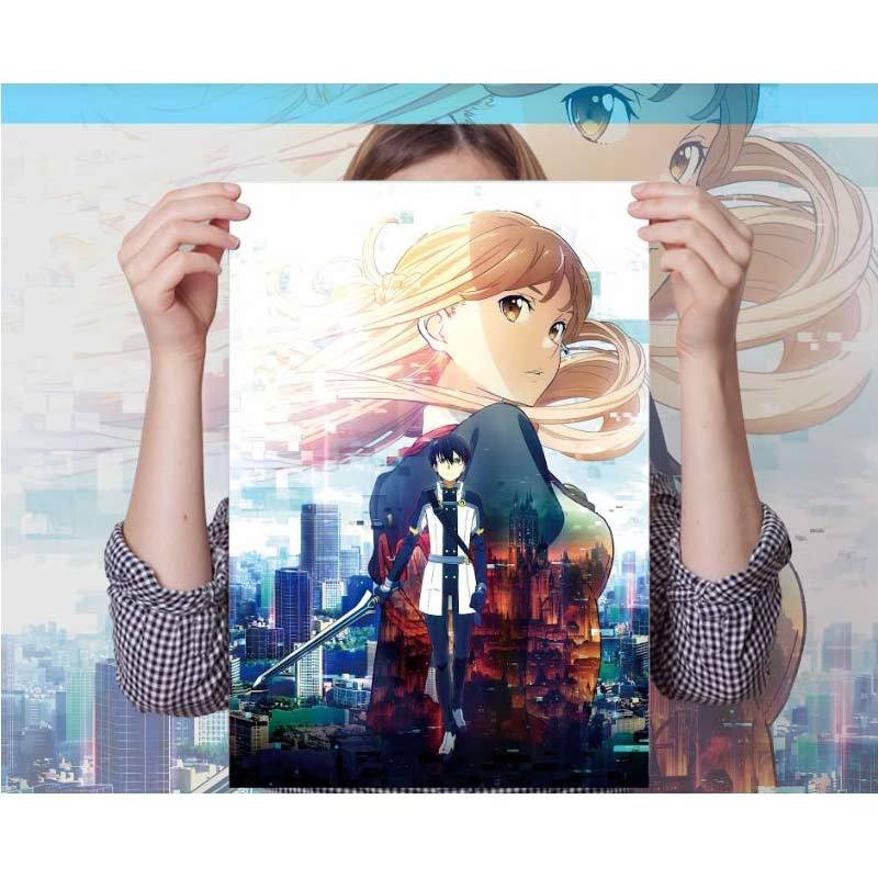 Jual Oem Sword Art Online Ordinal Scale Action Figure Poster Anime A3 Online November 2020 Blibli Com