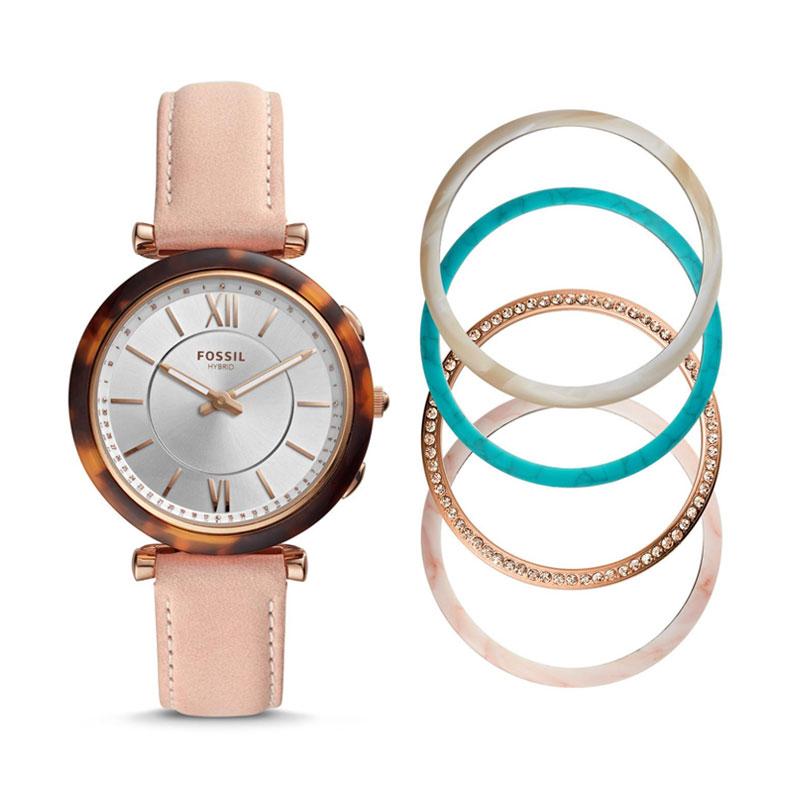 Jual Fossil Hybrid Smartwatch Carlie Blush Leather