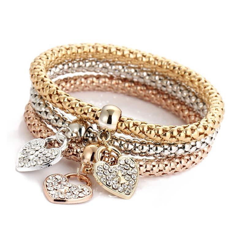 Jual H Ikea Set Popcorn Corn Design Charm Bracelet Fashion Bangle Jewelry For Women Heart 3 Pcs Online September 2020 Blibli Com