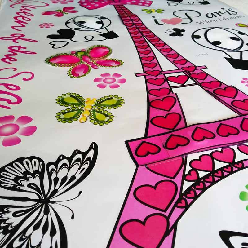 Jual Rodean 3d Pinky Eiffel Tower Stiker Dinding 60 X 90 Cm