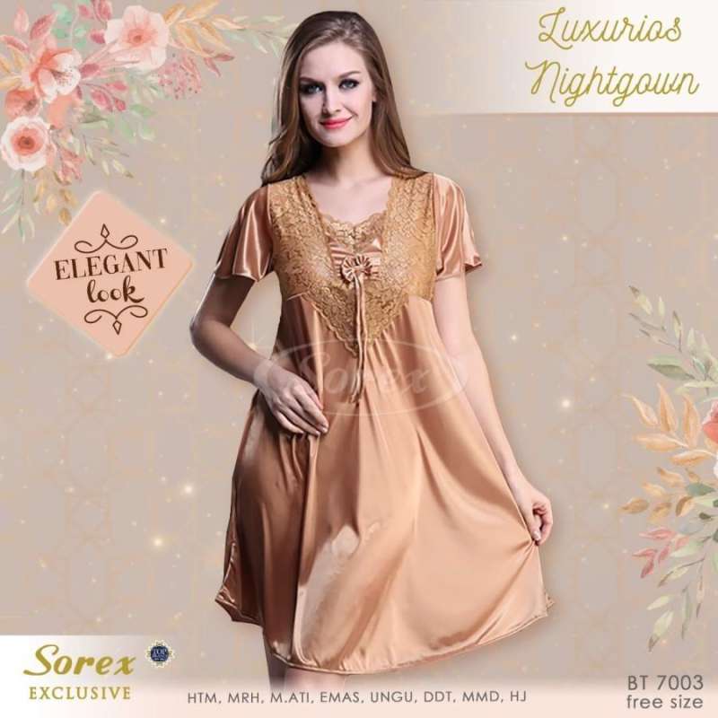 Jual Baju Tidur Gaun Satin Sorex 7003 Sorex Exclusive Luxurios