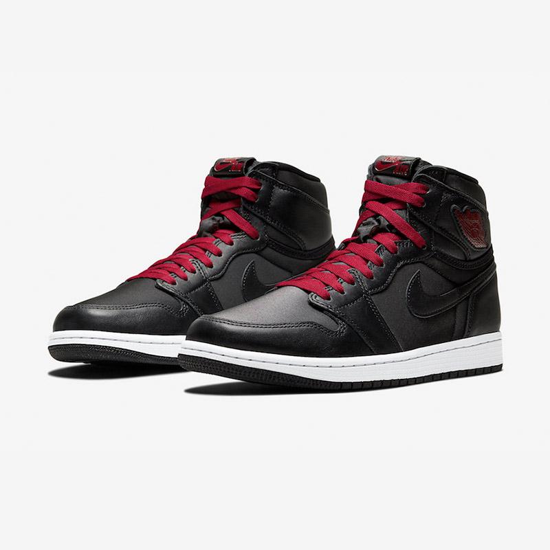 air jordan black satin gym red