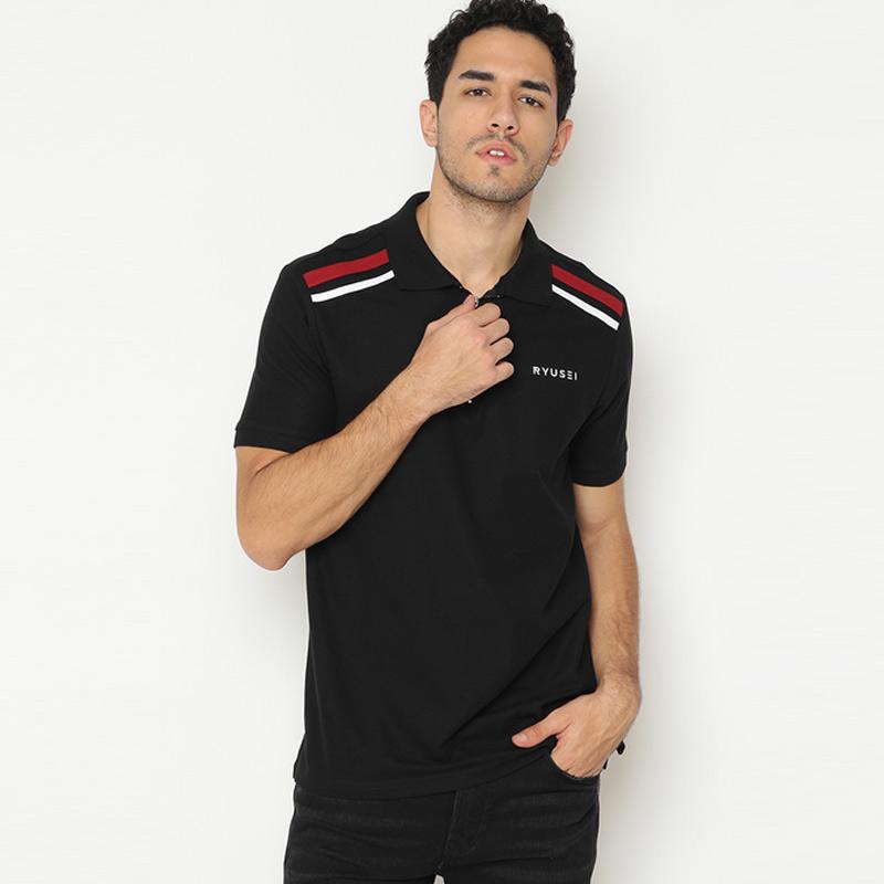 Jual Ryusei Polo Men Hitoshi List Rb Kaos Polo Pria Black Online November 2020 Blibli Com
