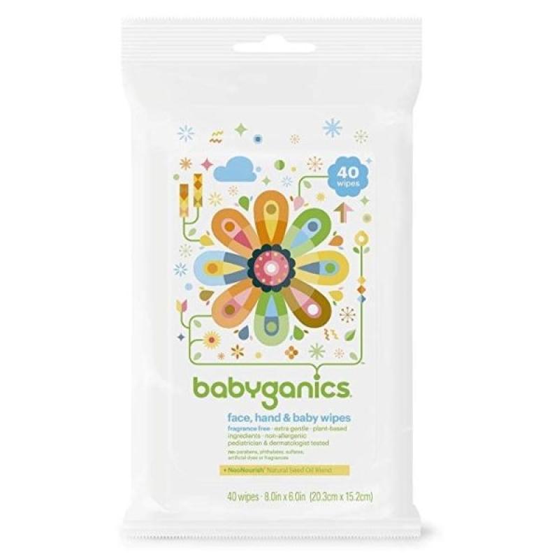 Jual Babyganics Face Hand and Baby Wipes Fragrance Free 40wipes