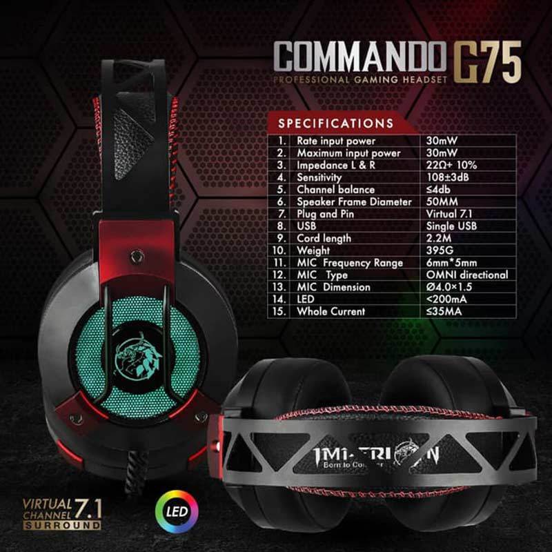 Jual Imperion Hs G75 Commando 7 1 Surround Sound Headset Gaming