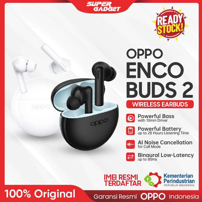 Jual [NEW!] OPPO Enco Buds2 [Powerful Bass, Battery up to 28 Hours