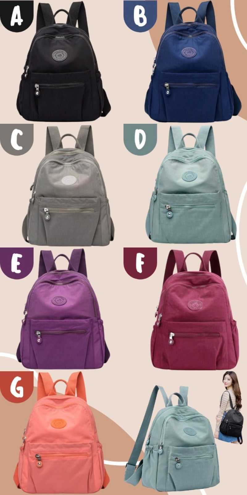 tas ransel bag praktis serbaguna waterproof mat. oxford best seller impor