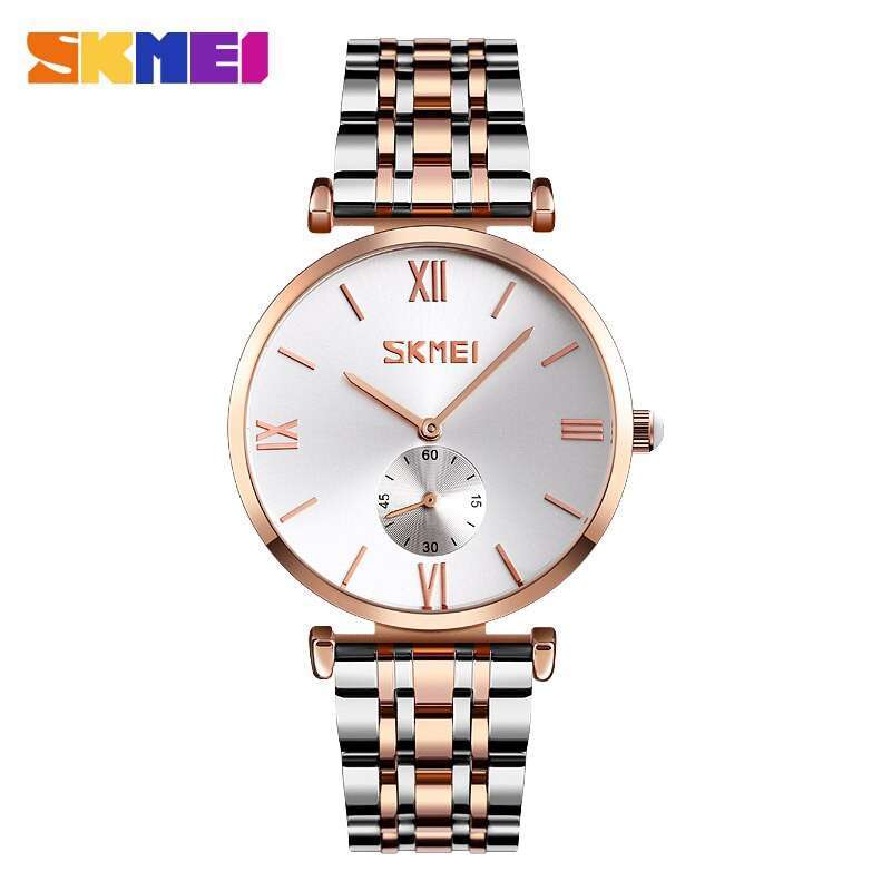 Promo SKMEI 9198 Original Arloji Jam Tangan Couple Analog Rantai