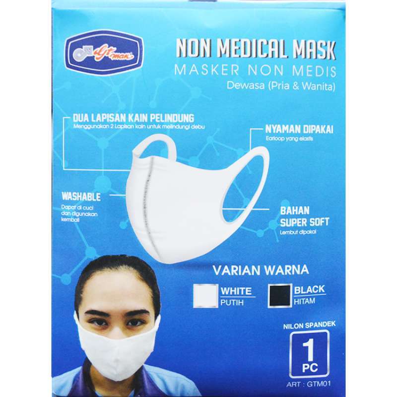 Jual Gtman Masker Kain Non Medis Earloop Putih Online Desember 2020 Blibli