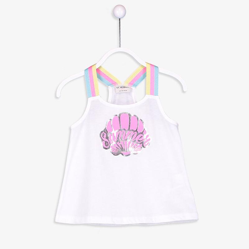 Jual Lc Waikiki Girl S Printed Cotton Tank Top Optic White 9s7335z4 Murah September 2020 Blibli Com