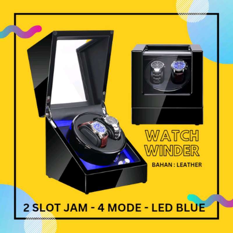 Automatic Watch Winder Kotak Pemutar Jam Tangan Otomatis 2 Slots