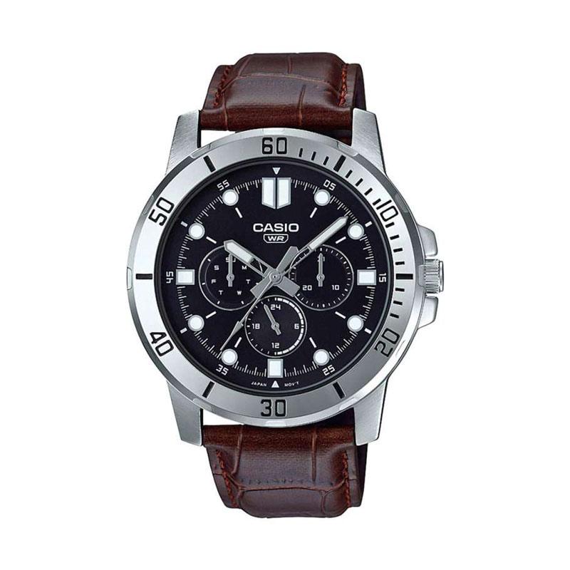 CASIO Tali Kulit Jam Tangan Pria MTP VD300L 1EUDF