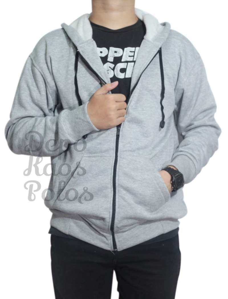 Jaket Hoodie Zipper Polos Cocok untuk Pria dan Wanita