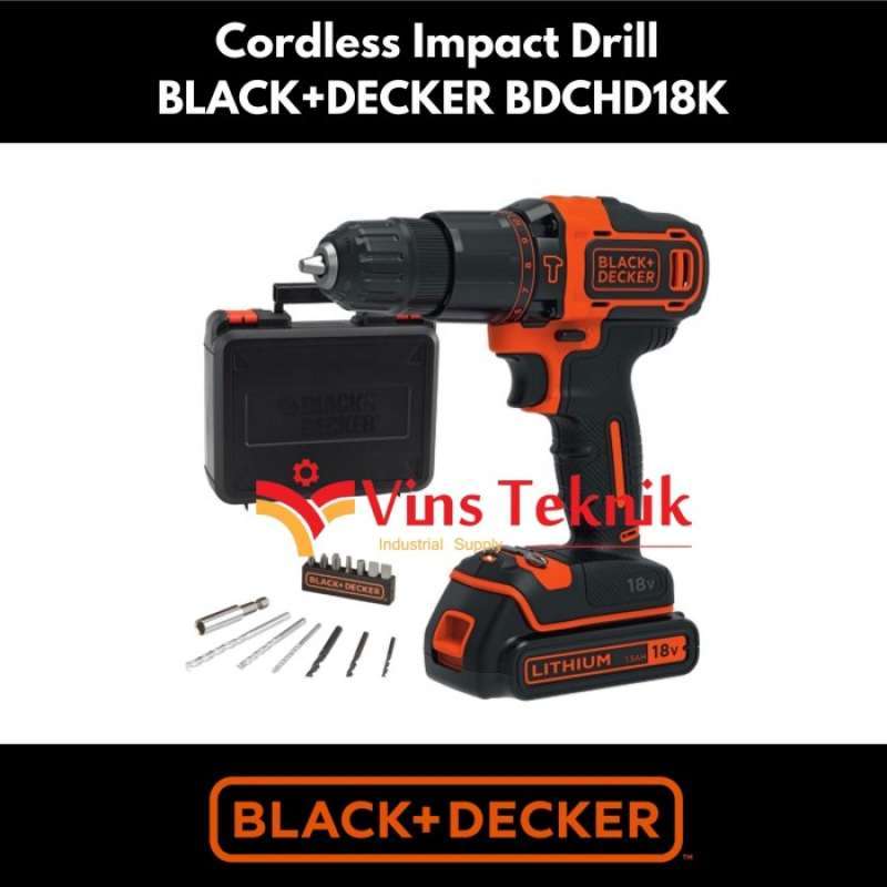Promo cordless hammer drill black decker BDCHD18k Diskon 7 di